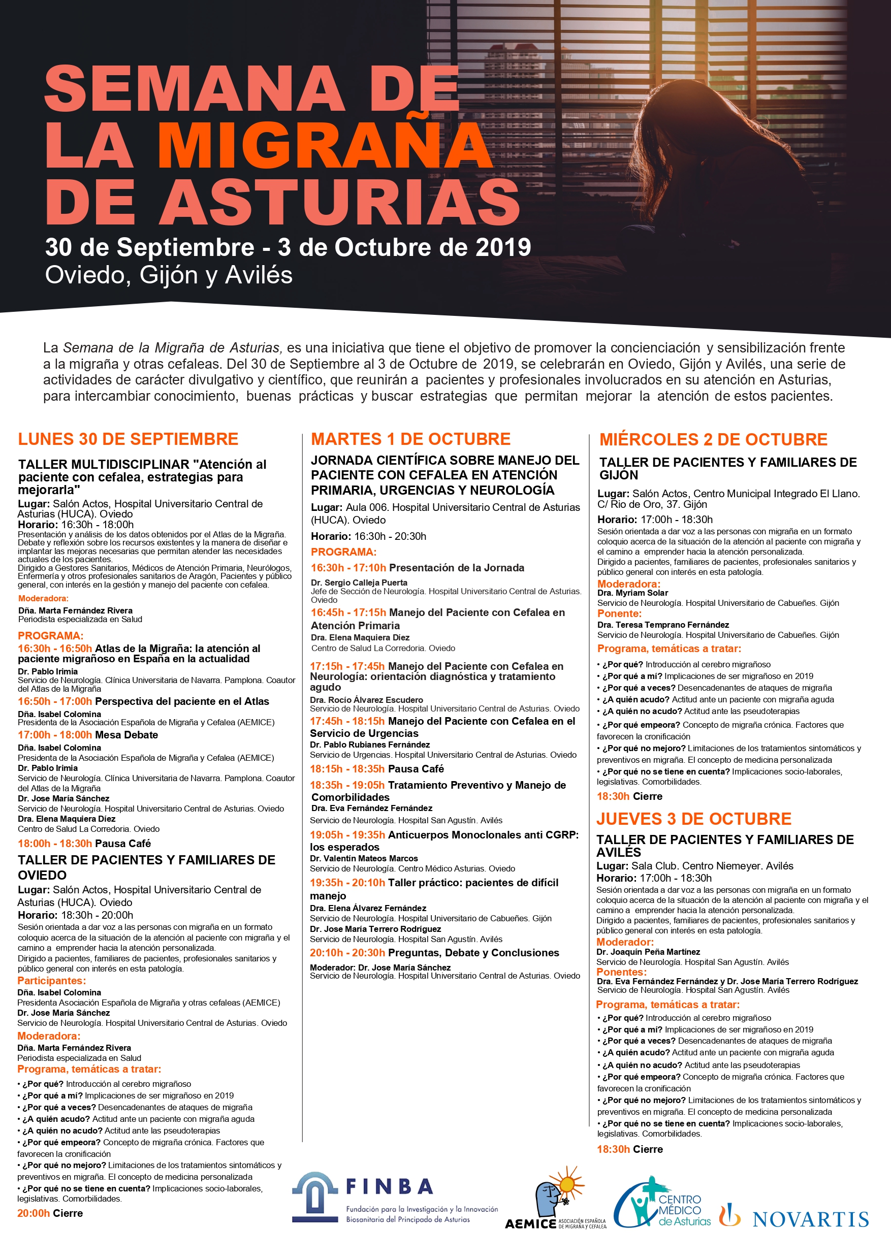 El Médico de Asturias, único hospital del Principado con la exposición, `Dale Voz a la Migraña`, durante la Semana la Migraña.